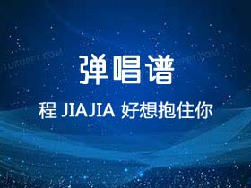 程jiajia《好想抱住你》吉他譜c調吉他彈唱譜